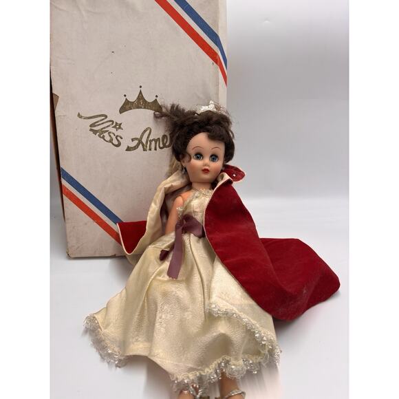 1950s Vintage Sayco's Miss America High Heeled Doll Shoes Earrings Sash Crown - Picture 2 of 16